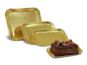 Bandejas Douradas Retangulares para bolos de 1kg até 7kg