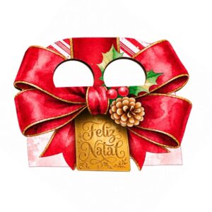 Alça para sacola delivery de Natal ASC01-Natal com laço natalino