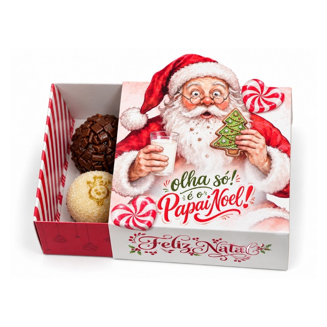 Embalagem para brigadeiro de Natal PD121O Papai Noel sem visor