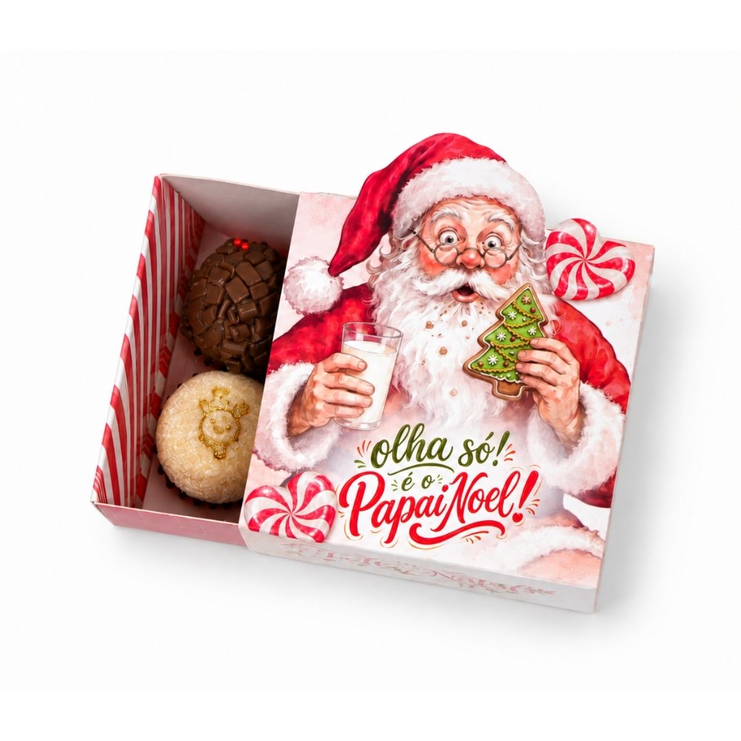 Embalagem para brigadeiro de Natal PD121O Papai Noel sem visor