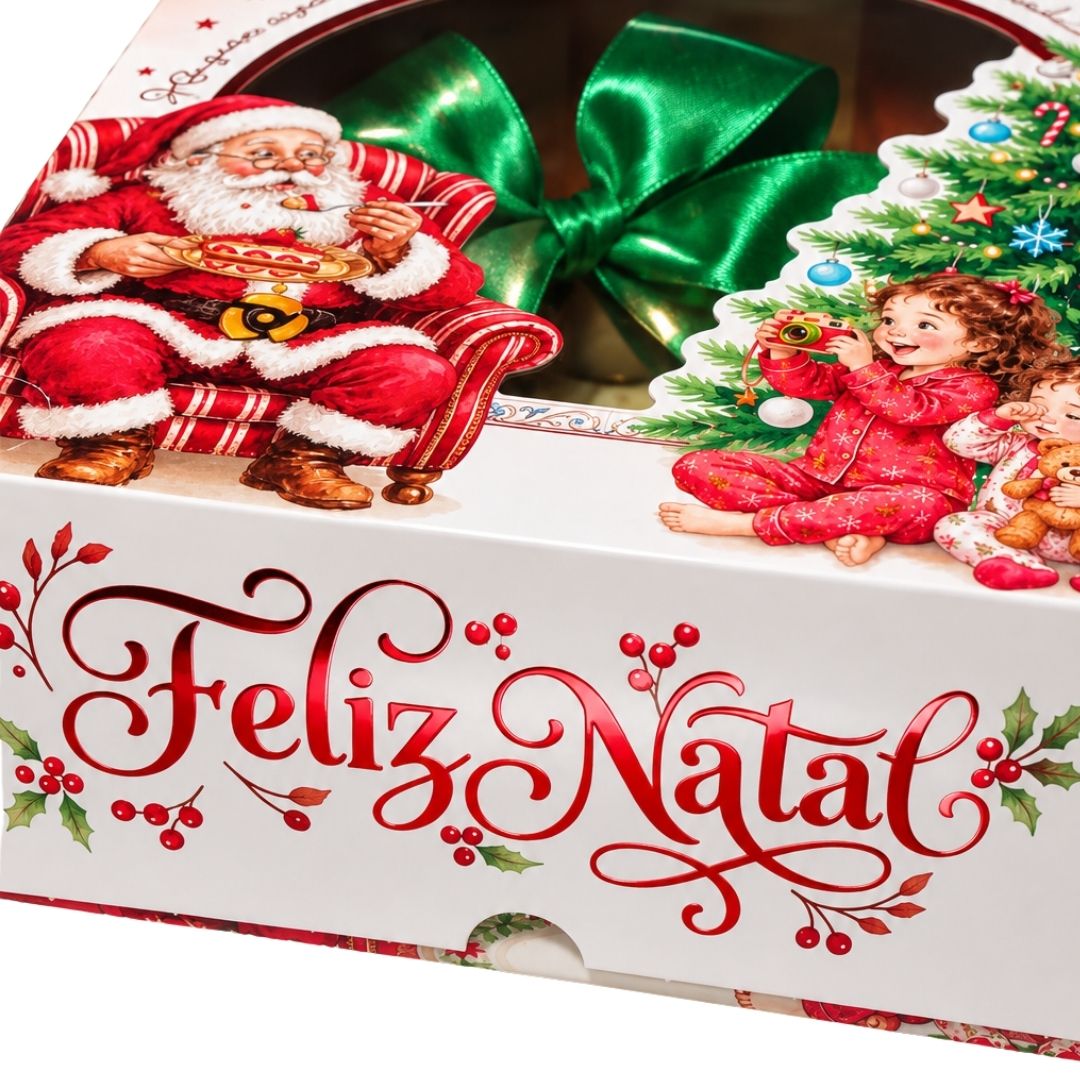 Embalagem para torta de Natal PD64-Natal com visor