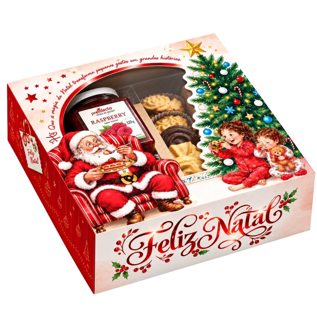 Embalagem para torta de Natal PD64-Natal com hot stamping Feliz Natal