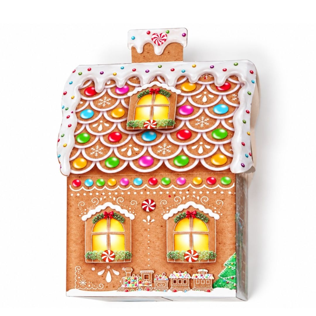 Embalagem para panetone casinha de Natal PD90-Bakery