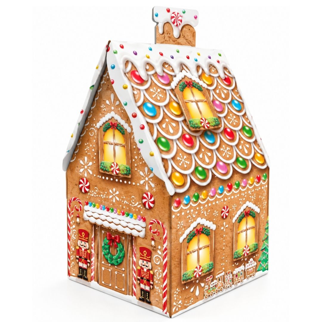 Embalagem para panetone casinha de Natal PD90-Bakery