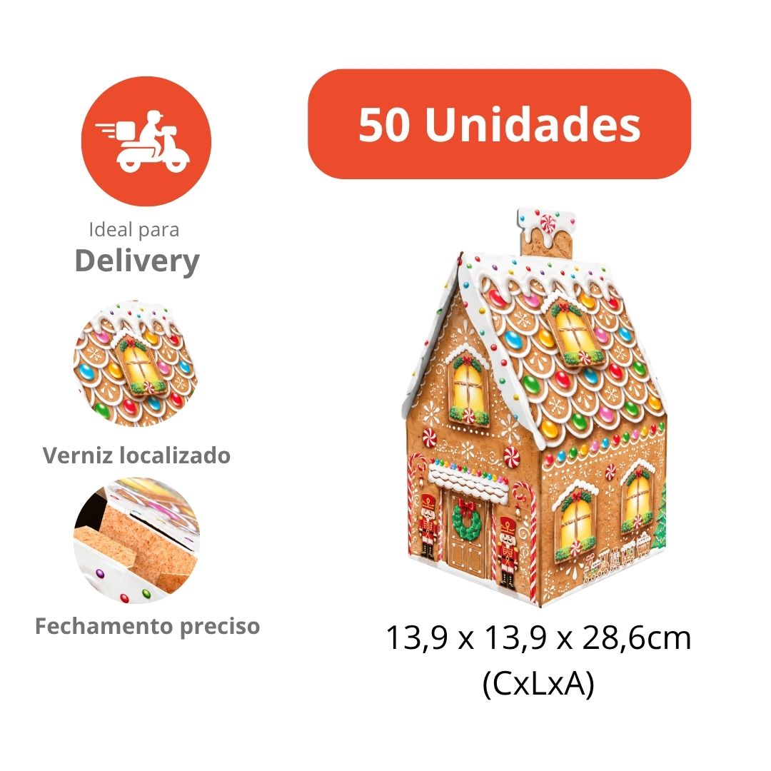 Embalagem para panetone casinha de Natal PD90-Bakery
