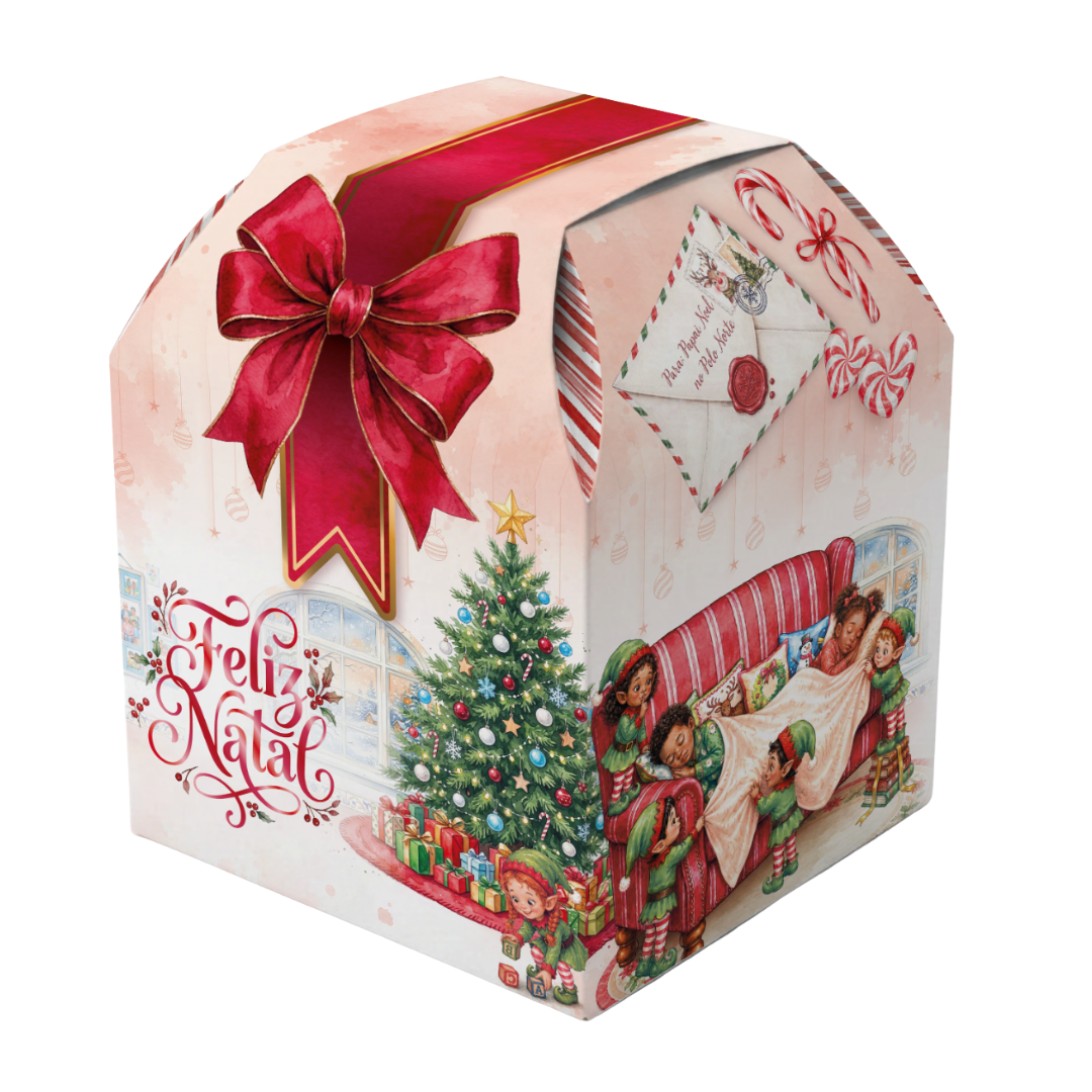 Caixa para panetone 500g Feliz Natal PD93-Natal