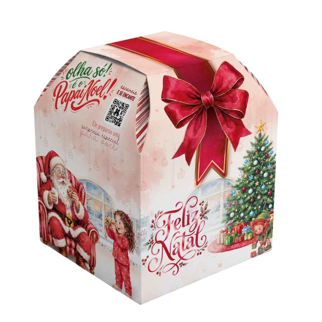 Caixa para panetone 500g Feliz Natal PD93-Natal