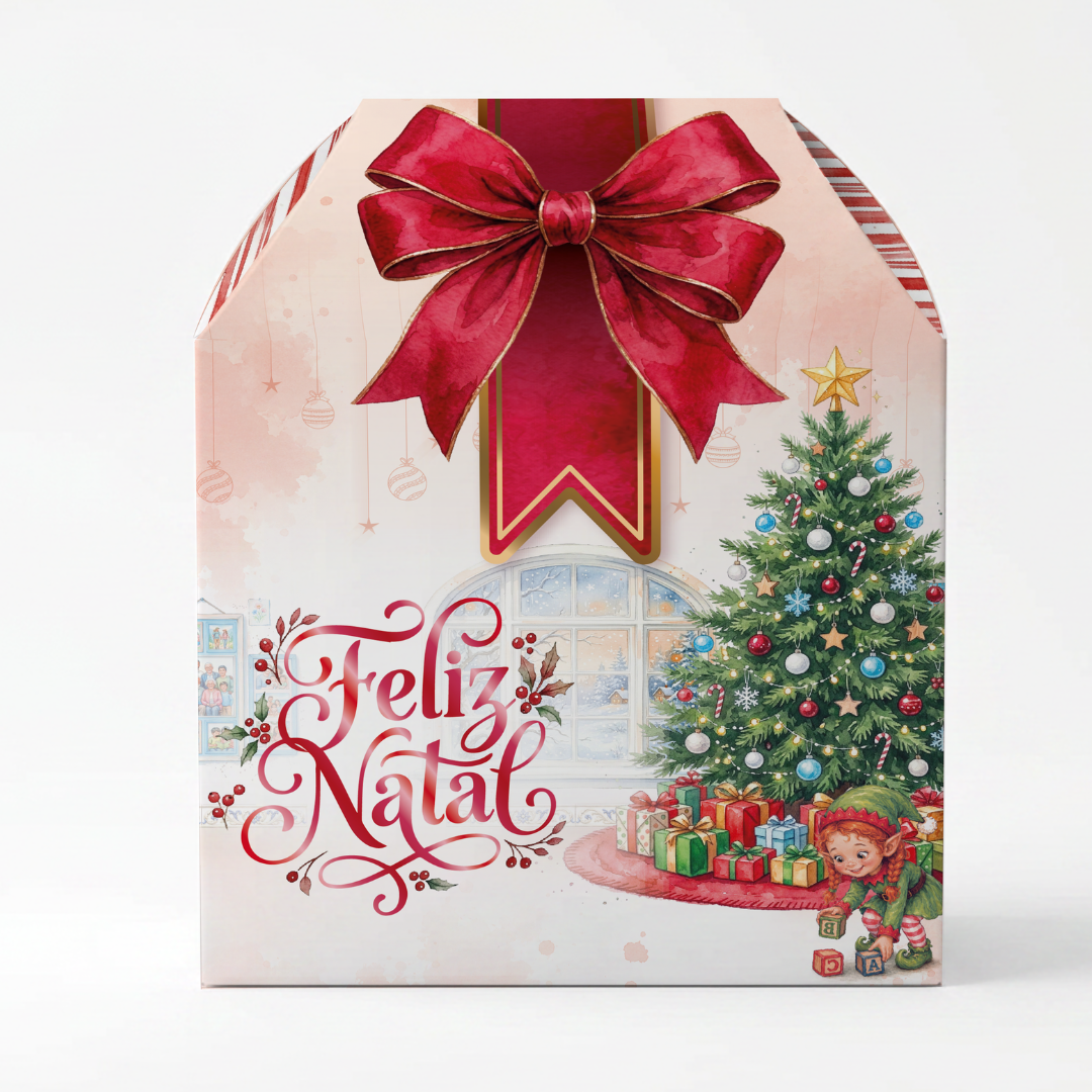 Caixa para panetone 500g Feliz Natal PD93-Natal